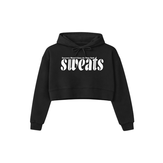 Original SWEATS Cropped Hoodie - Black/White