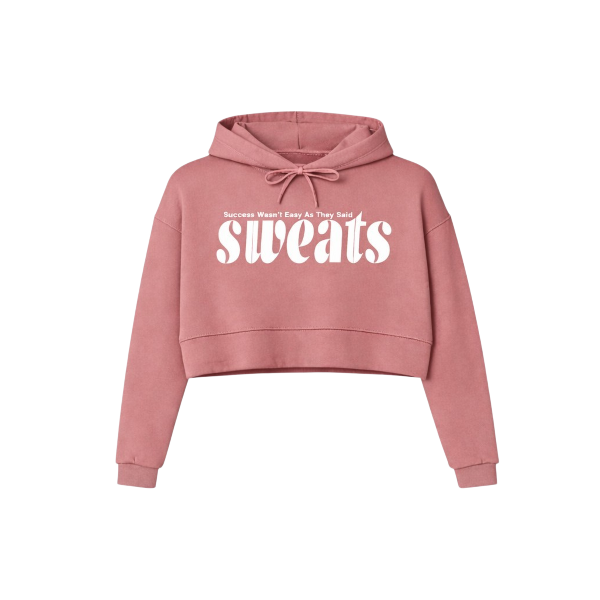 Original SWEATS Cropped Hoodie - Mauve/White