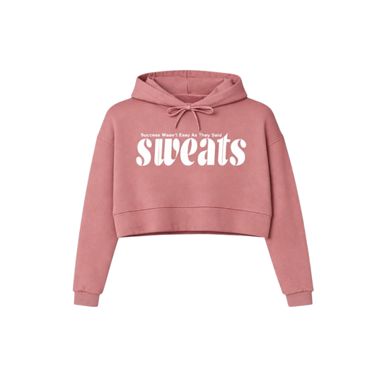 Original SWEATS Cropped Hoodie - Mauve/White